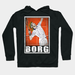 Borg Tennis Player Hero Vintage Grunge Hoodie